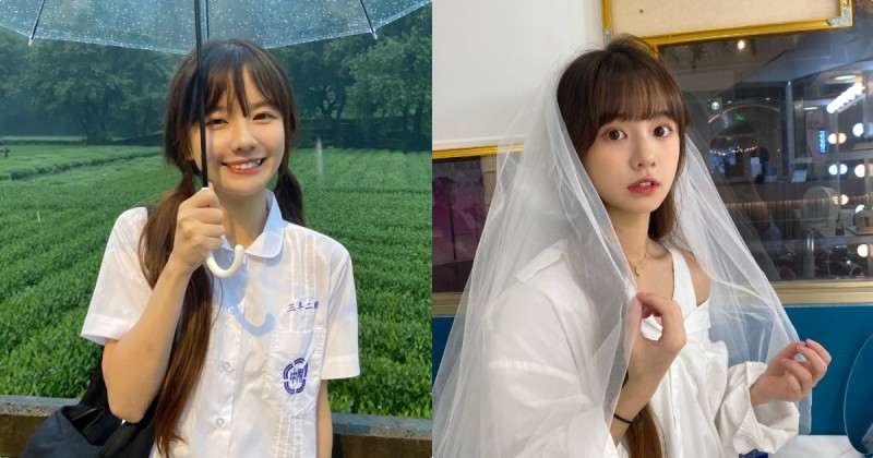 【蜗牛扑克】太萌了！下雨天遇到「超可愛童顏正妹」，甜甜臉蛋讓人想為她好好撐傘！
