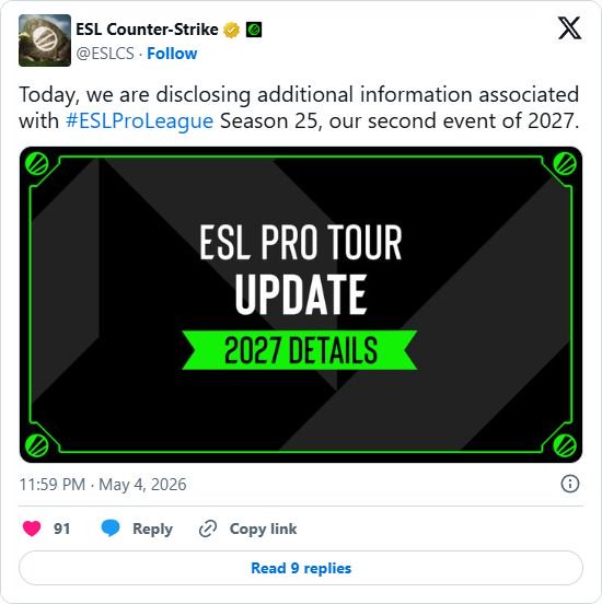 【蜗牛电竞】EPL S25将移师沙特阿拉伯，奖池增至125万美元【EV扑克小游戏官网】