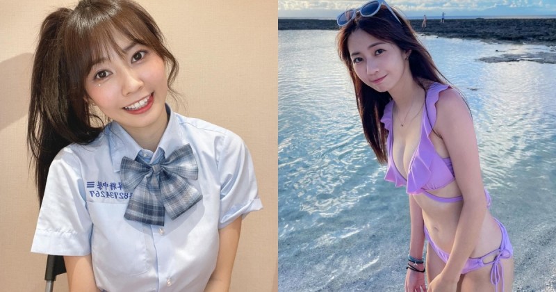 【蜗牛扑克】「啦啦隊正妹」綠島玩水太可愛！荷葉邊比基尼秀「白嫩雪乳」，看過都想被她加油！