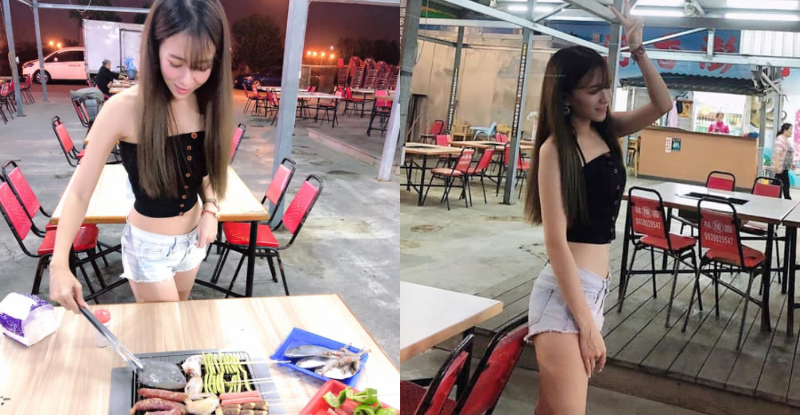 【蜗牛扑克】烤到脫衣服！氣質正妹「Yuanyuan媛媛兒」超短熱褲火辣烤肉