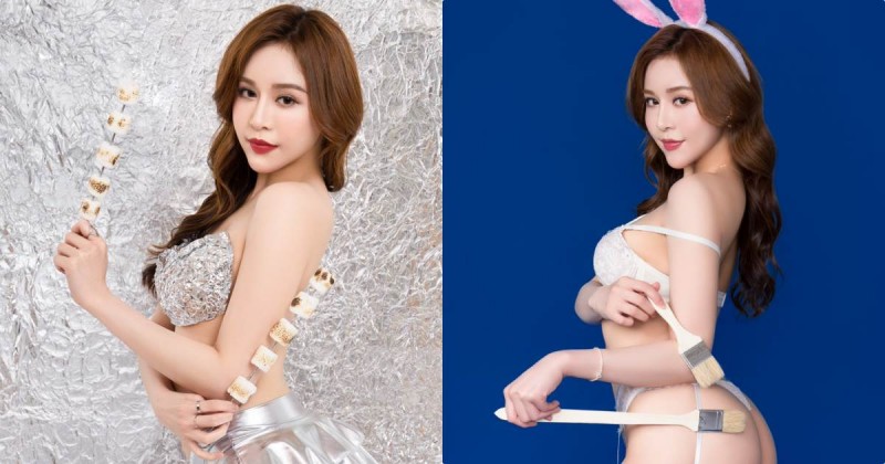 【蜗牛扑克】中秋火辣慾兔「Lena莉娜」陪你烤肉，超兇美乳勾起「食指大動」的慾望！