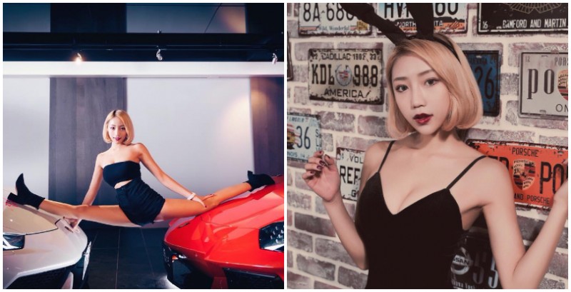 【蜗牛扑克】一次劈兩台超跑！筋骨超軟Q「短髮正妹」酥胸美腿高顏值實在太犯規！