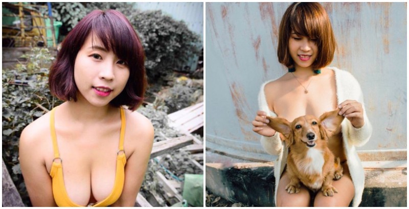 【蜗牛扑克】連狗都微笑的最惹火曲線！「爆乳正妹」深邃事業線配上迷人甜笑，連動物都招架不住！