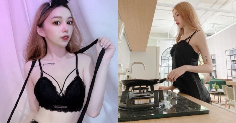 【蜗牛扑克】有餐飲證照的大眼洋娃娃！「空靈系正妹」性感蕾絲睡袍下廚，光看就胃口大開！