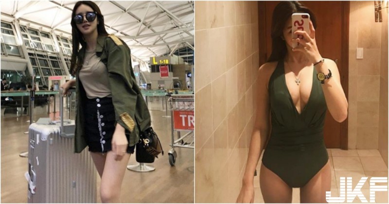 【蜗牛扑克】機場出沒的「貴婦姐姐」身材好辣！「渾圓白皙」美乳形狀從泳裝爆出！